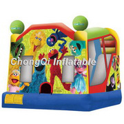 princess inflatable Elmo combo slide